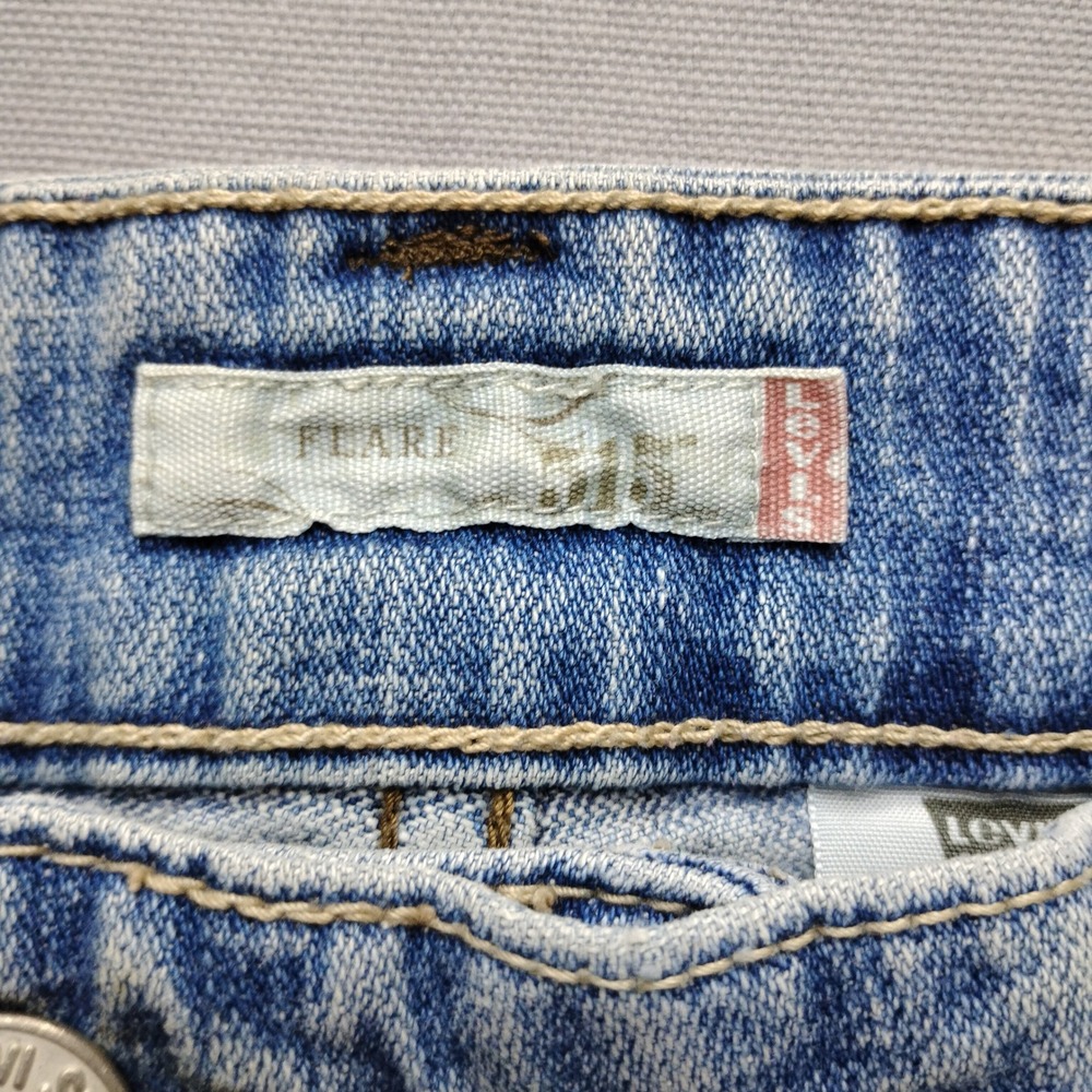 Levis 515 Flare Jeans Womens 14PM Light Wash Denim Mid Rise Petite Stretch 3458 - Picture 8 of 9